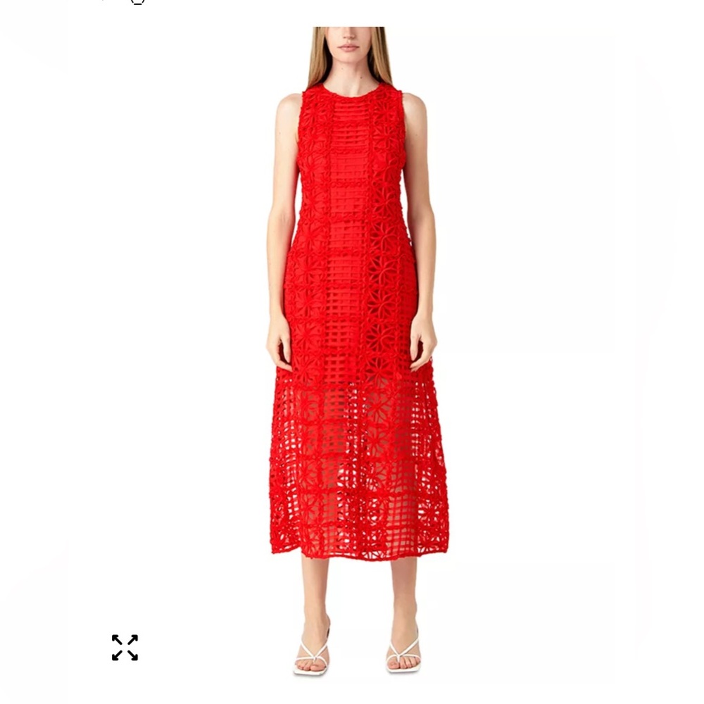 Endless Love Women’s Red Textured Maxi Dress Small NWT MSRP $185 Holiday Party - Picture 15 of 16